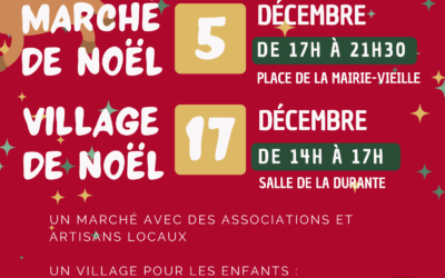 Fêtons Noël à Auzeville : marché de Noël le 7 décembre et village de Noël le 17 décembre