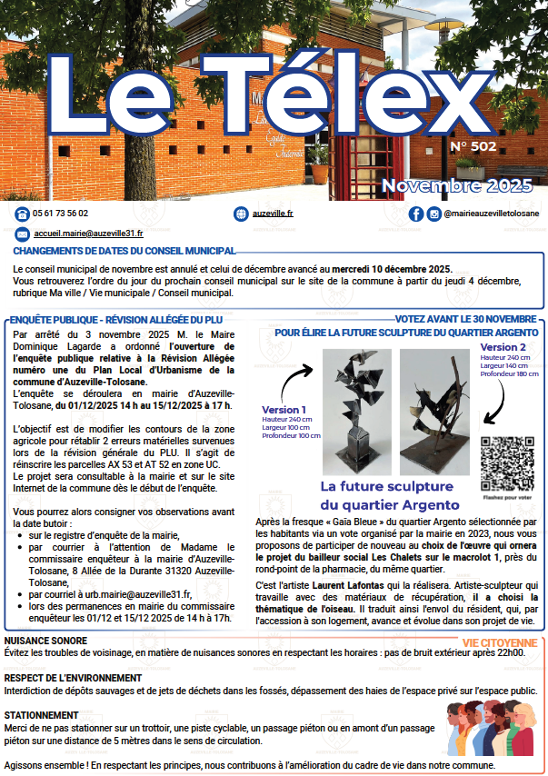 502-TELEX-Novembre-2025 Télécharger Télex 501