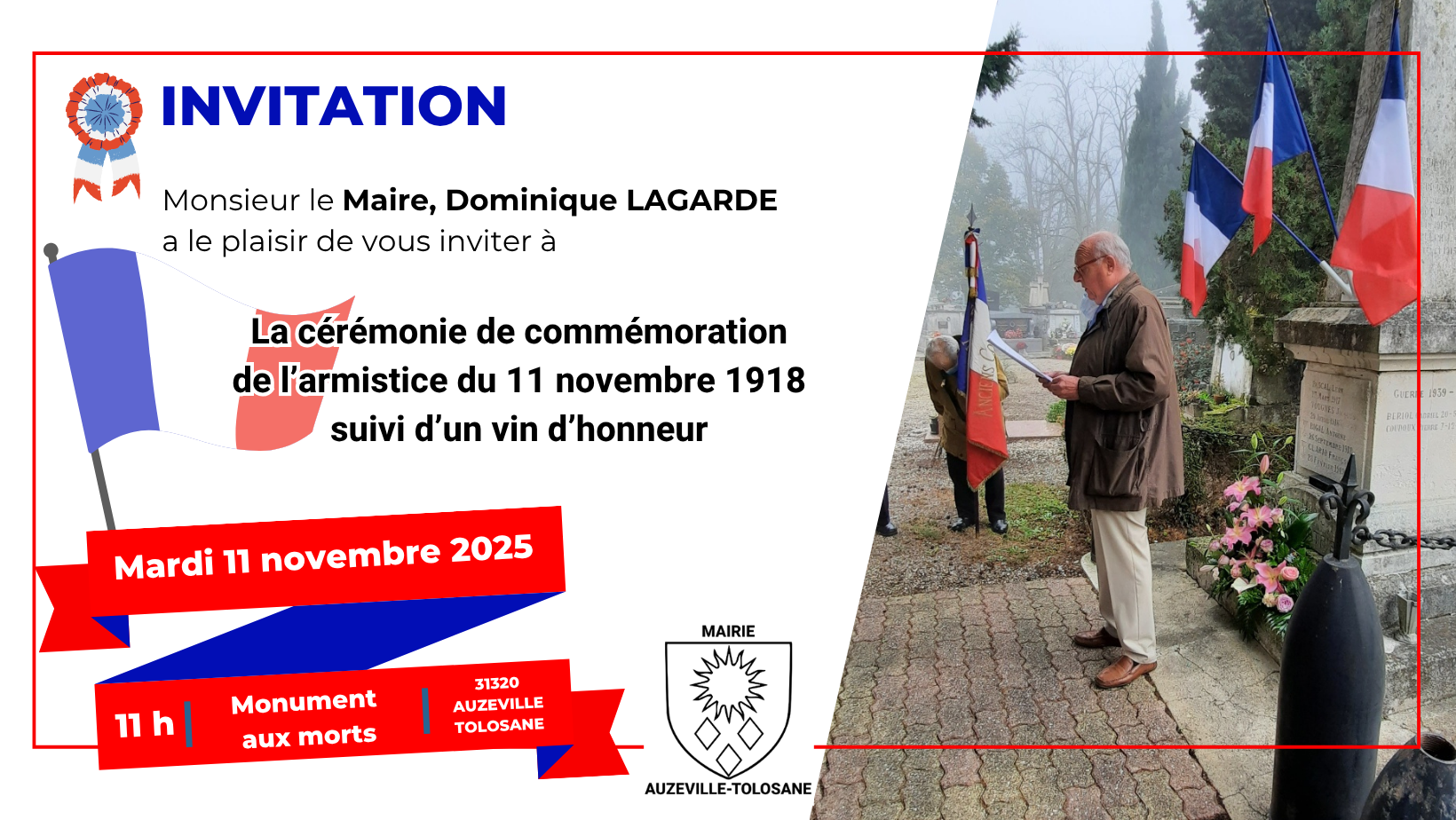 Conférence sur l'IA à la mairie d'Auzeville les 13, 20 et 27 novembre. Inscription au CCAS - 05 61 73 53 10