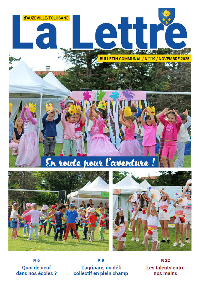 Lettre-Auzeville-novembre-2025 1ère page de La lettre numéro 118 de juin 2025, cliquez pour lire