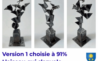 Résultats des votes : c’est le version 1, l’oiseau qui s’envole qui sera sculptée !