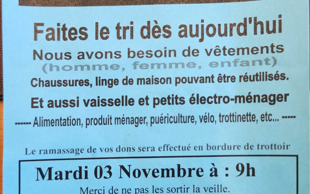 Tracts d&rsquo;appel à la collecte de vêtements sur la commune